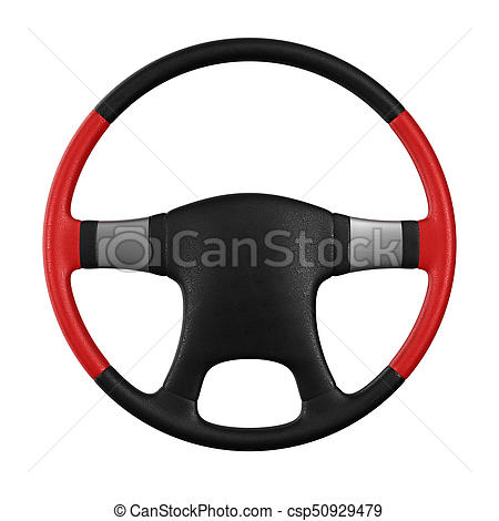 450x470 Steering Wheel On White Background. Isolated 3d Illustration Stock