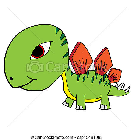 450x470 Illustration Of Cute Cartoon Baby Stegosaurus Dinosaur Stock