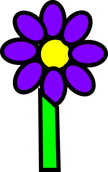 372x591 Purple Flower With Stem Clip Art