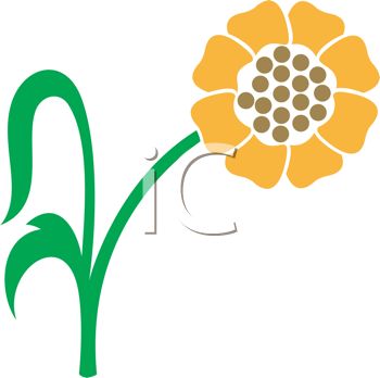 350x348 Royalty Free Clipart Image Sunflower Stencil Design