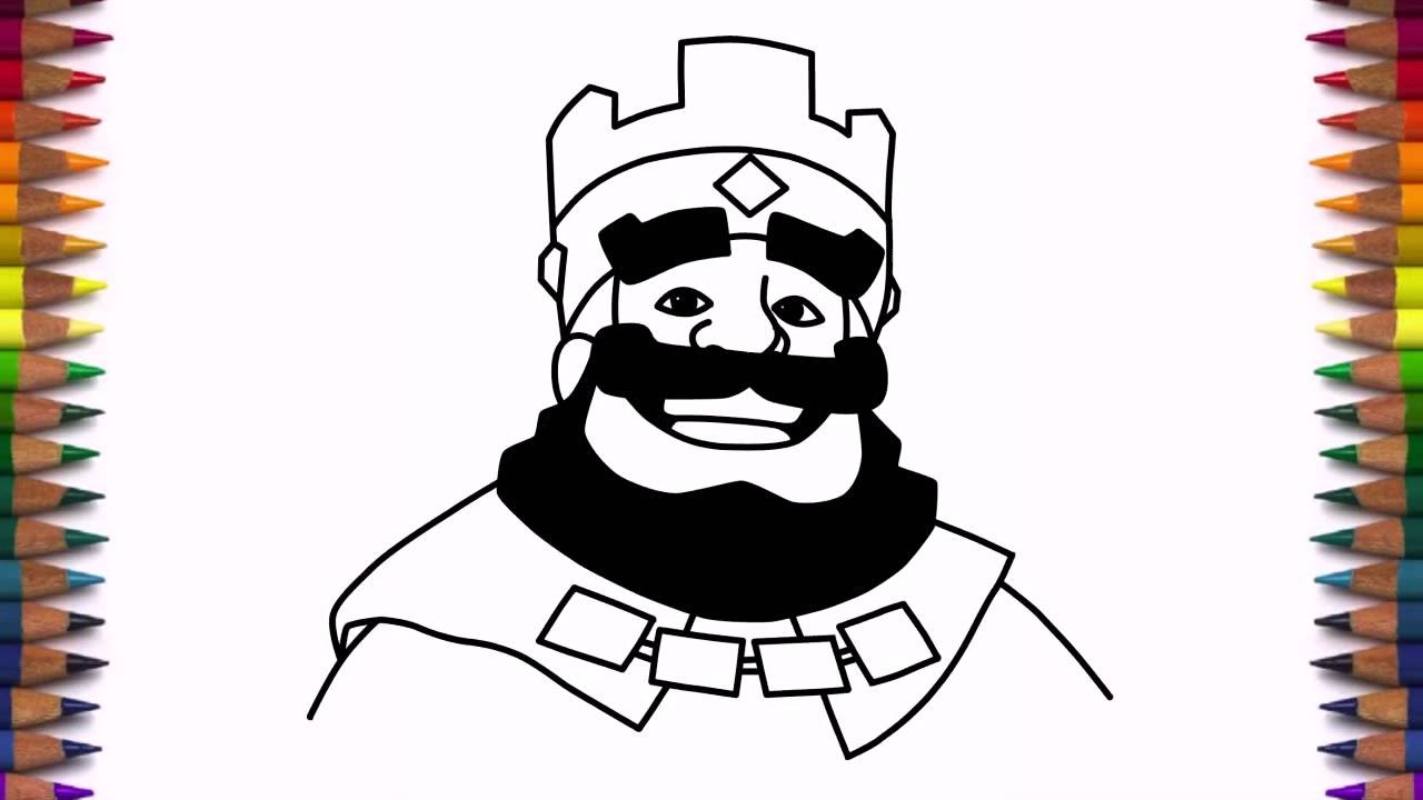 1280x720 How To Draw Clash Royale King Step By Step Face Drawing