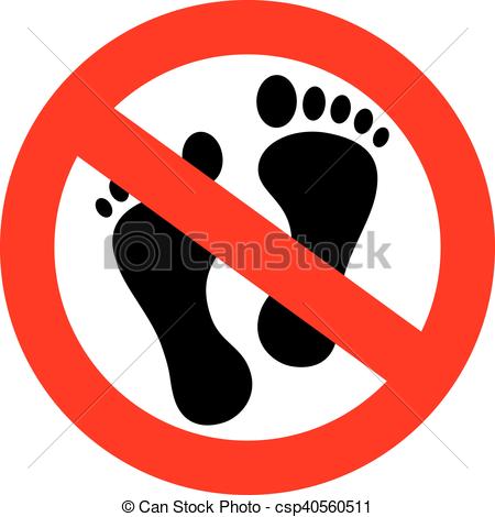 450x470 Do Not Step Here Sign Isolated On White Background Vector Clip Art