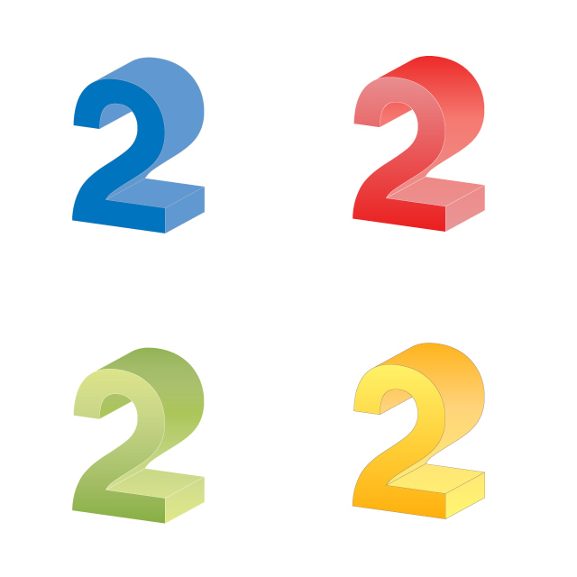 640x640 Number 2 Number 2 Stereo Character 2 Green Red Gradient