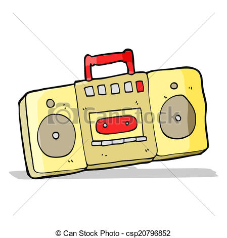 449x470 Cartoon Radio Cassette Player Clipart Vector