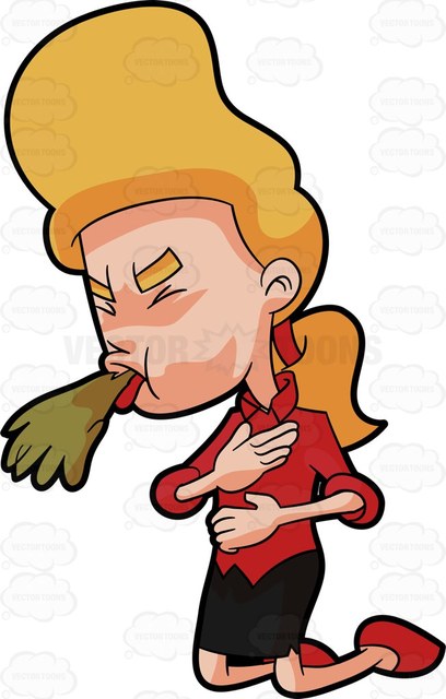 408x640 A Woman Throwing Up Cartoon Clipart Vector Toons