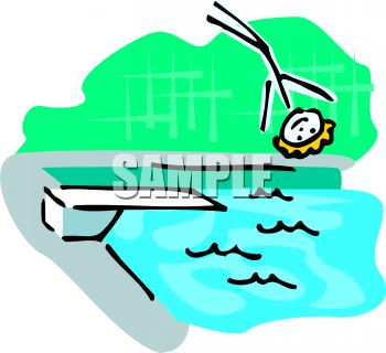 350x320 Stick Figure Falling Off A Diving Board Into A Pool
