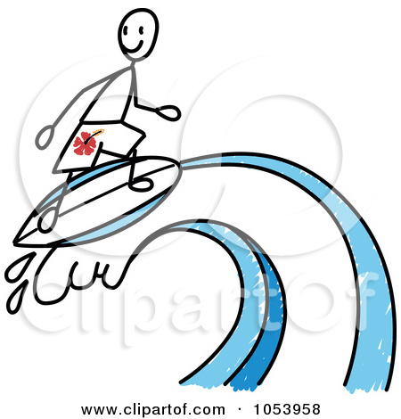 450x470 Surfer Stick Figure Clipart