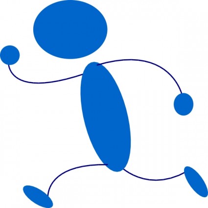 425x425 Stick Figure Running Blue Stick Man Clip Art Free Vector In Open