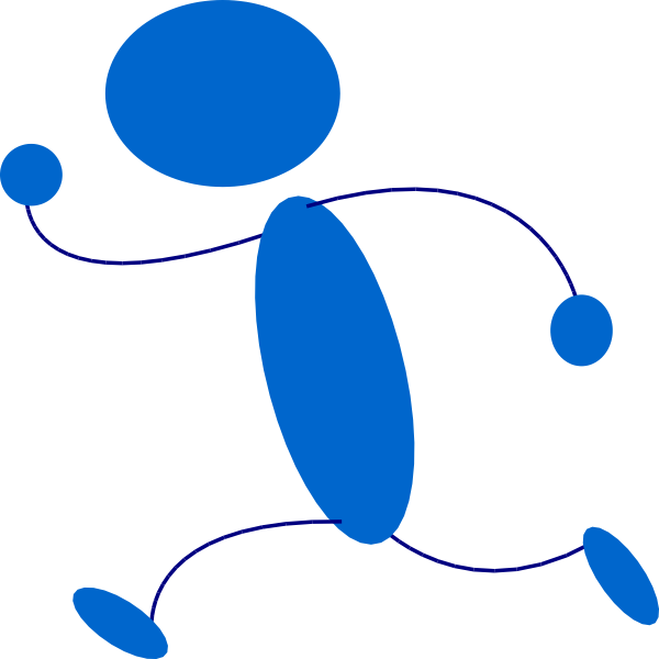600x600 Person Running Running Blue Stick Man Clip Art