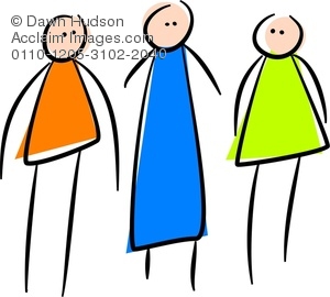 300x270 Clipart Illustration Of A Whimsical Drawing Of Three Stick People