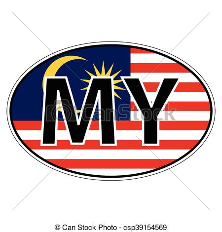 450x470 Sticker On Car, Flag Malaysia With The Inscription My Vector