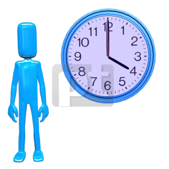 332x332 Stickman Pointing To Clock Animated Clip Art, Powerpoint Animation