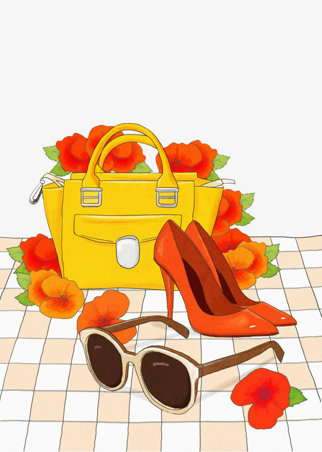 650x911 Ladies Bag And Shoes, Shoes, Bag, Flowers Png Image And Clipart