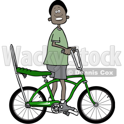 400x400 Clipart Of A Happy Black Boy Riding A Stingray Bicycle