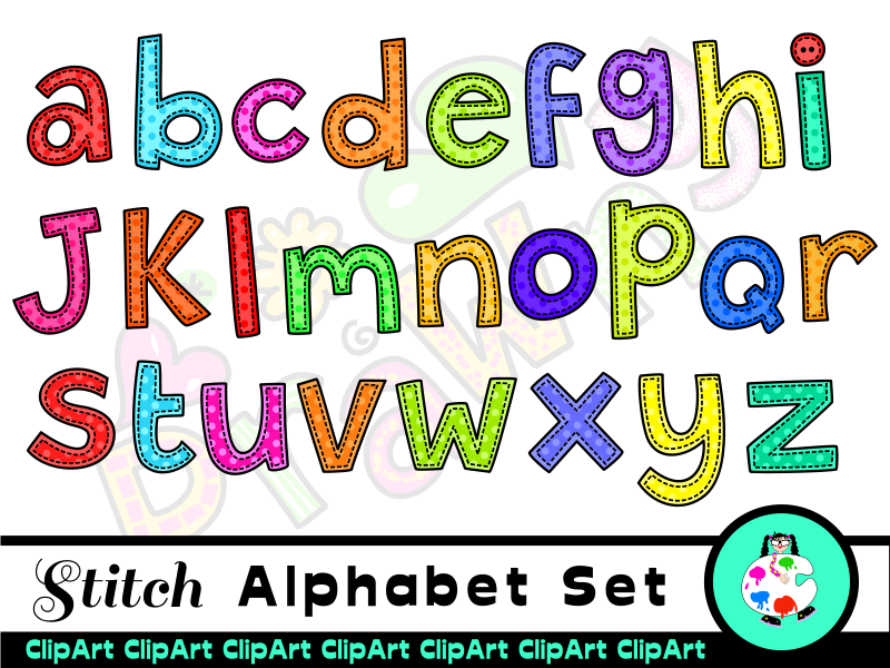 800x600 Stitch Craft Alphabet Clip Art Letters By Prawnyart