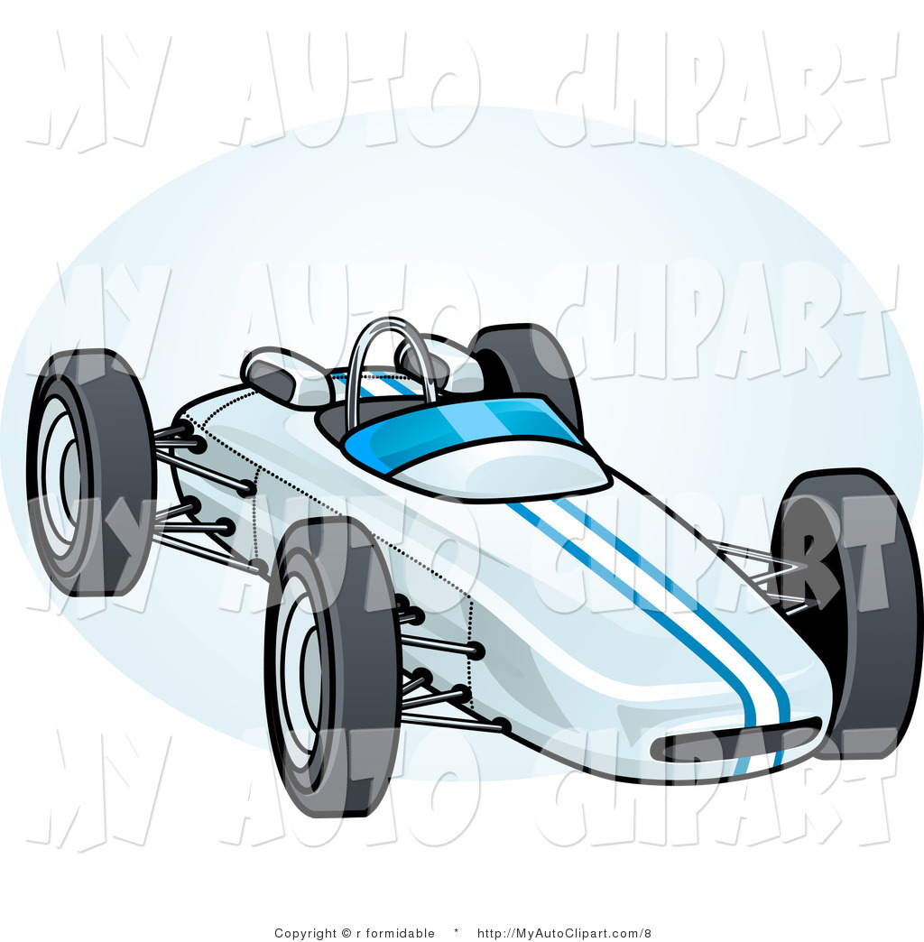 1024x1044 Vector Clip Art Of A White Race Car With Blue Stripes By R
