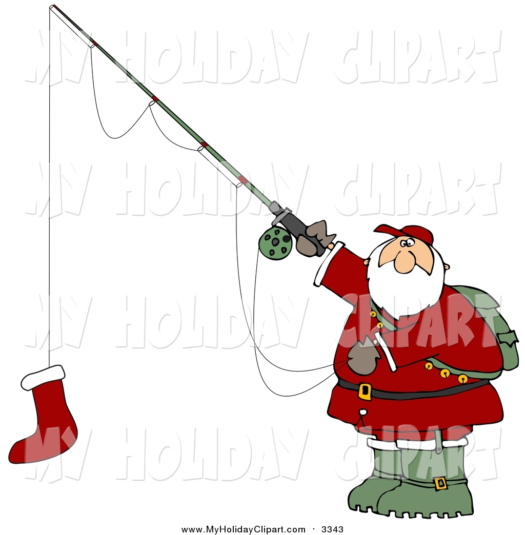 1024x1044 Cliprt Of Santa Claus Holding Red Christmas Stocking On