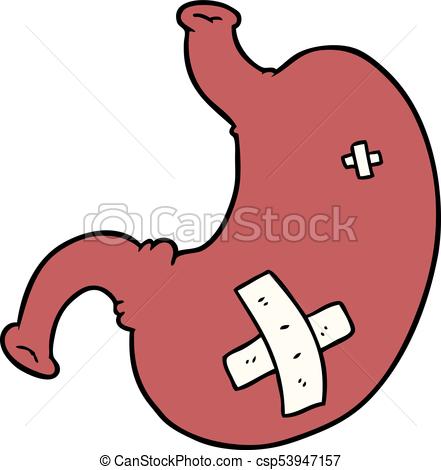 441x470 Cartoon Stomach Clipart Vector