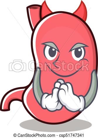 335x470 Devil Stomach Character Cartoon Mascot Vector Illustration Eps