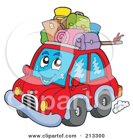 450x470 Clipart Of A Happy Brunette White Man Traveler With Luggage