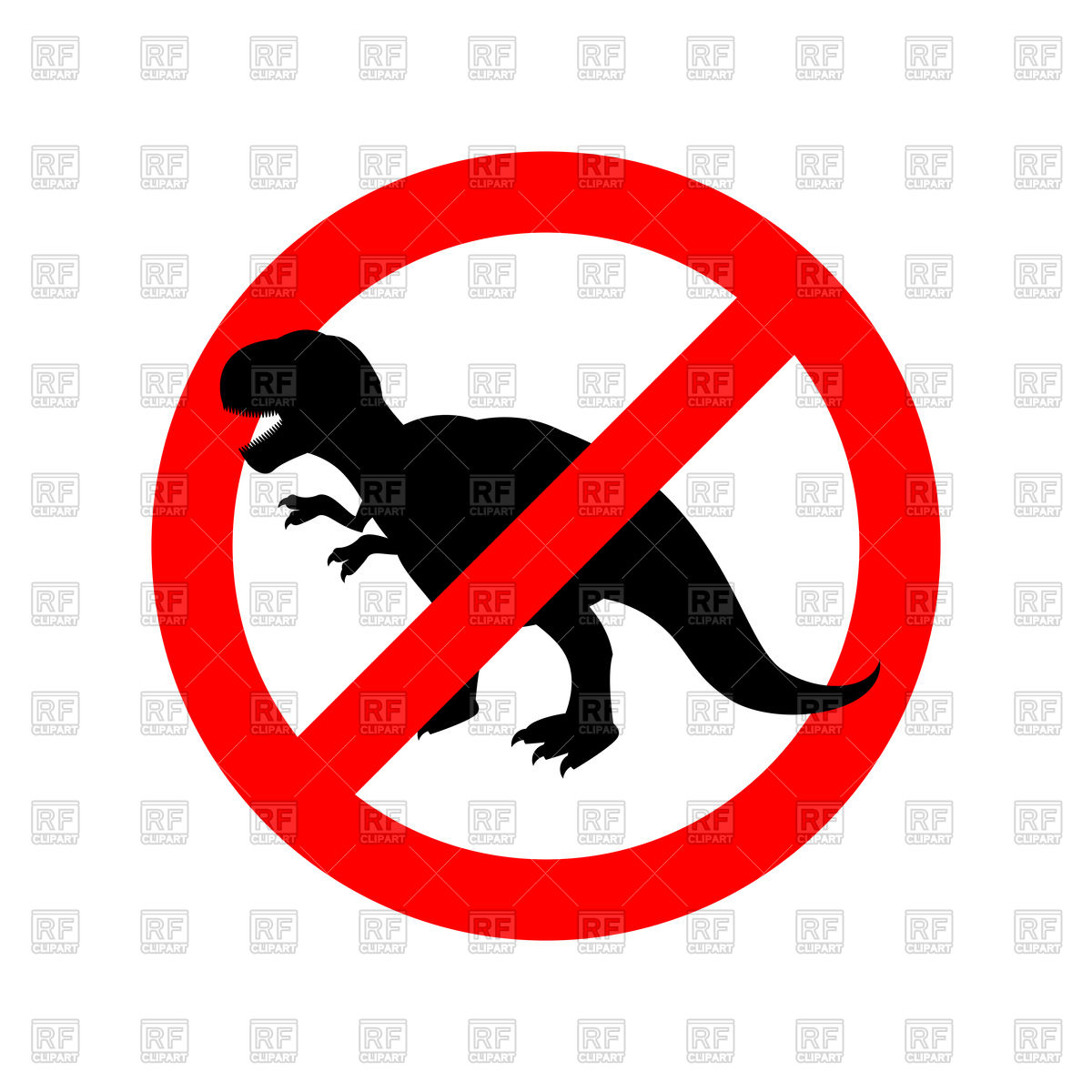 1200x1200 Stop Dinosaur Sign Royalty Free Vector Clip Art Image