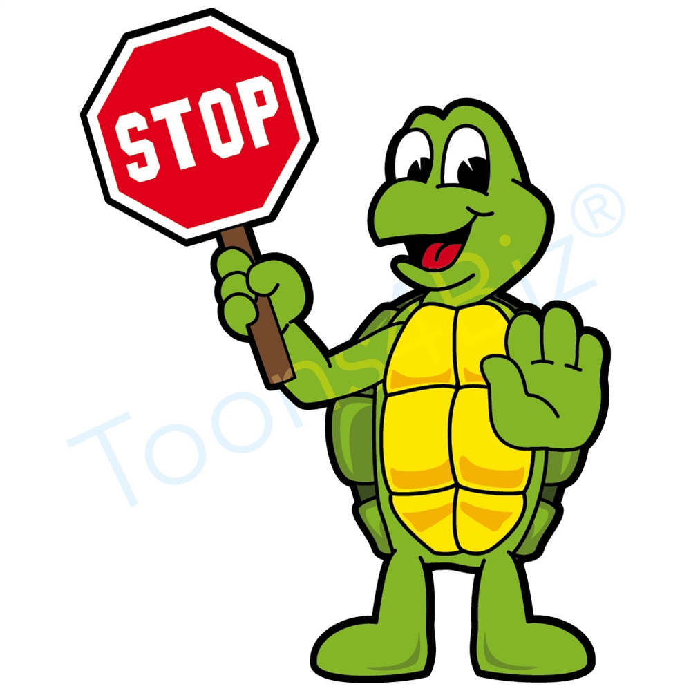 1000x1000 Turtle Mascot Holding A Stop Sign Clip Art