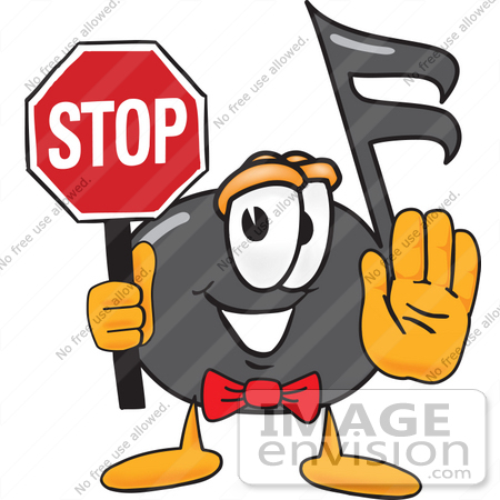 450x450 Clip Art Graphic Of A Semiquaver Music Note Mascot Cartoon