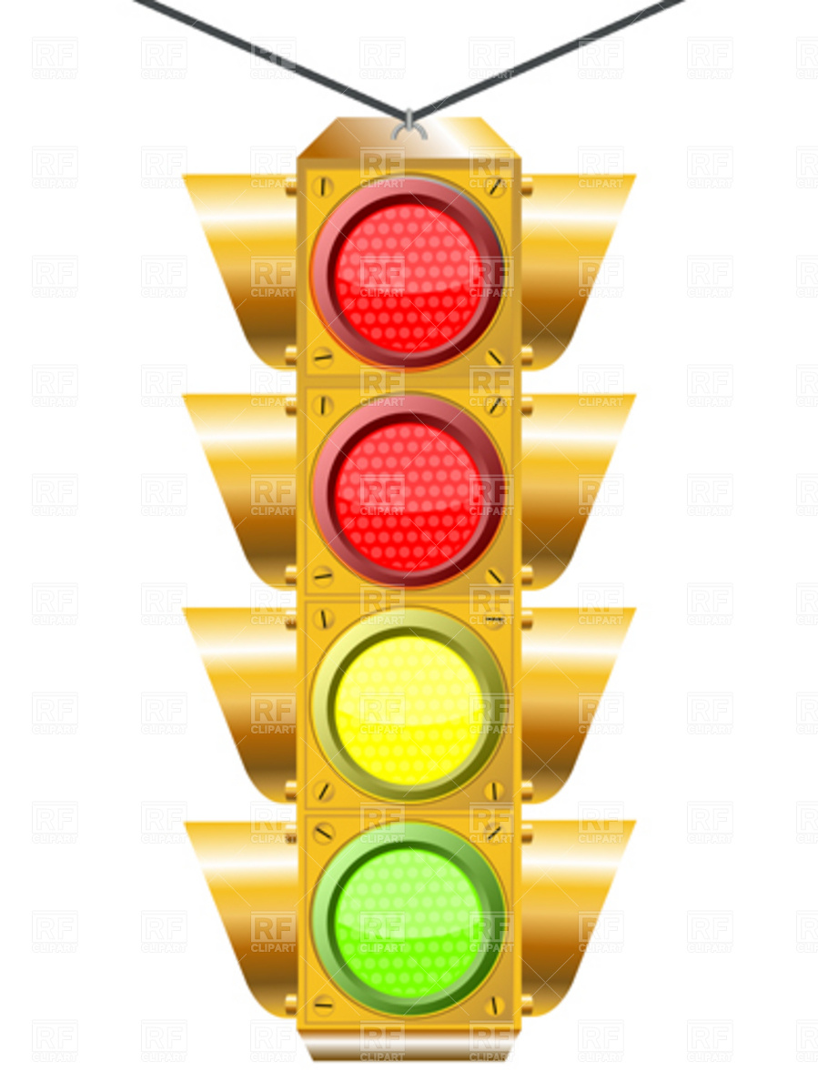 899x1200 Traffic Light With Four Lights Royalty Free Vector Clip Art Image
