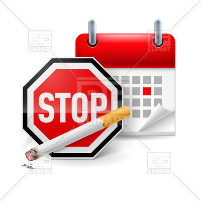 400x400 Stop Smoking Sign, Siggaret And Calendar With Marked Day Royalty