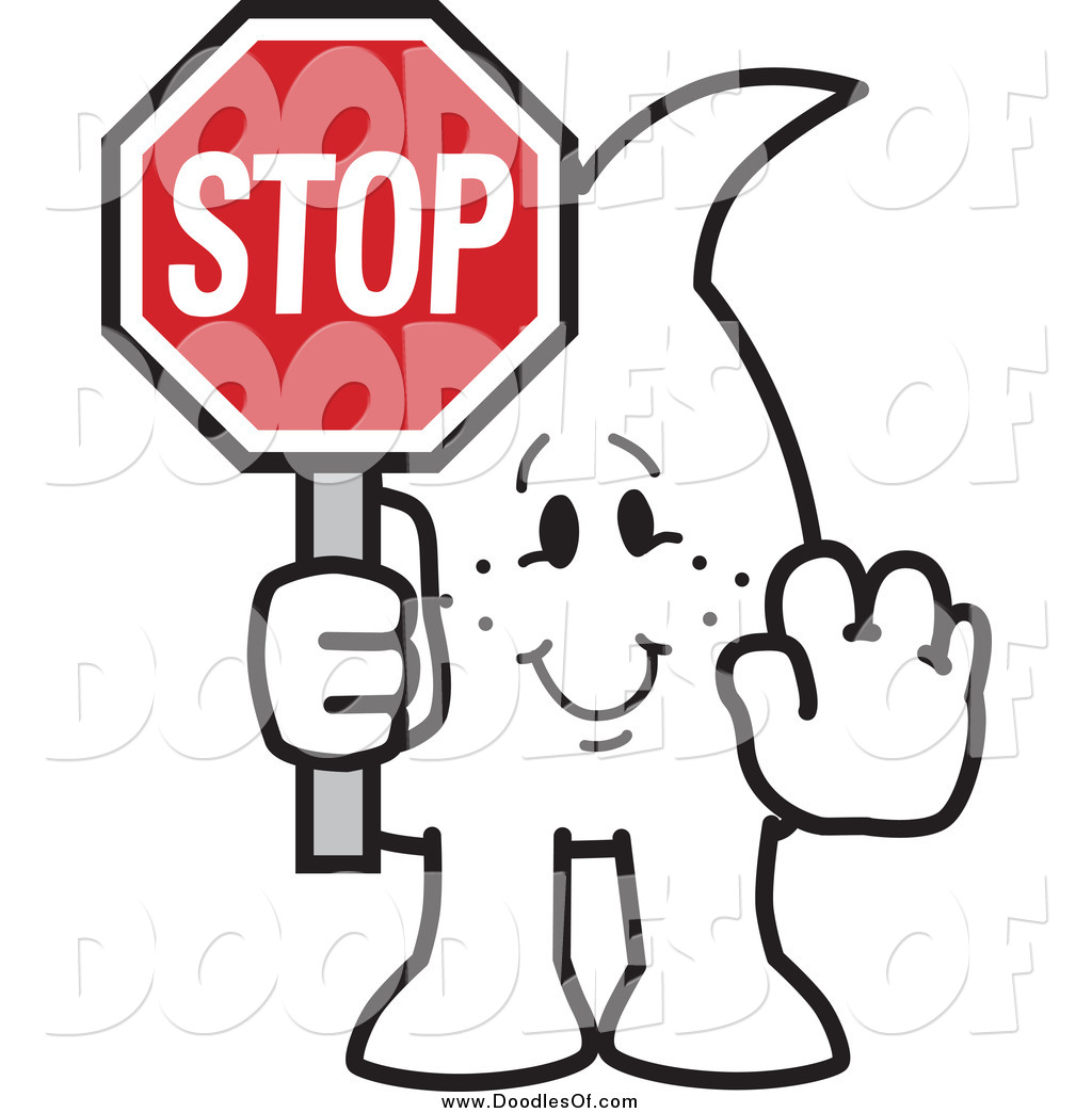 1024x1044 Vector Clipart Of A Doodle Squiggle Guy Holding A Stop Sign By