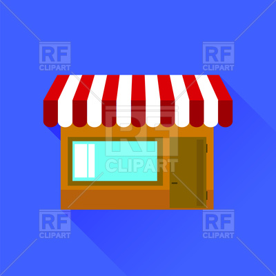400x400 Store Icon On Blue Background Royalty Free Vector Clip Art Image