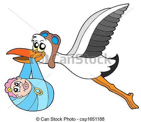 450x390 Flying Stork Delivering Baby