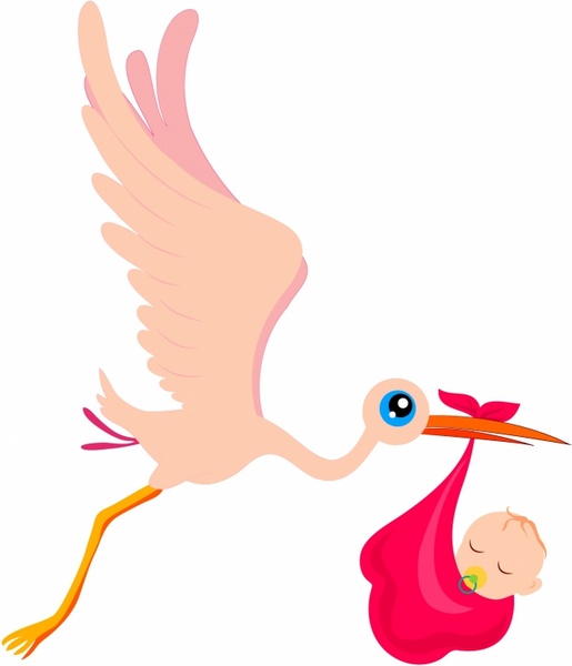 515x600 Stork Clipart Baby Icon'54568