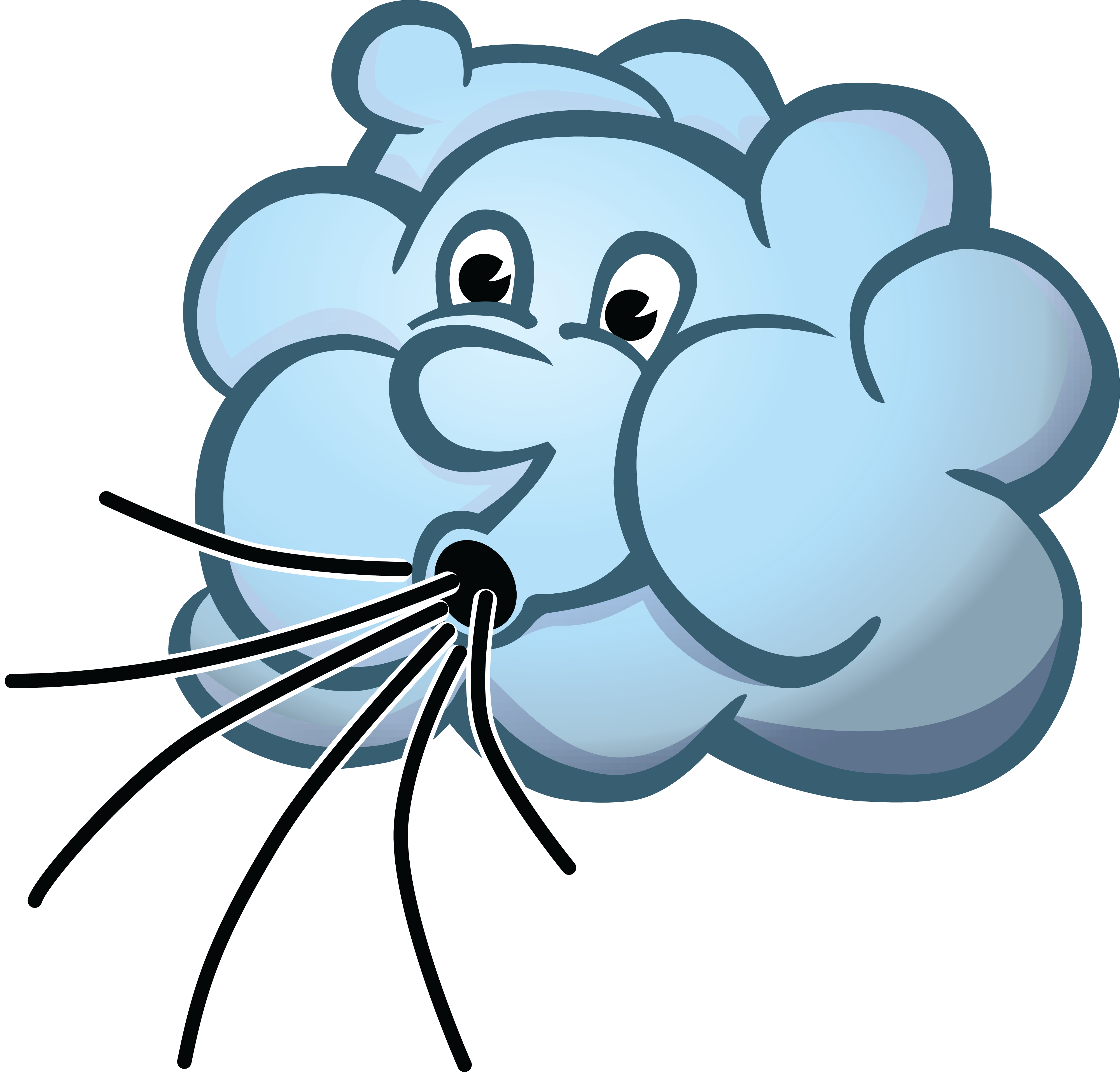 4000x3846 Lovely Cloud Blowing Wind Clip Art Storm Clipart Pencil And