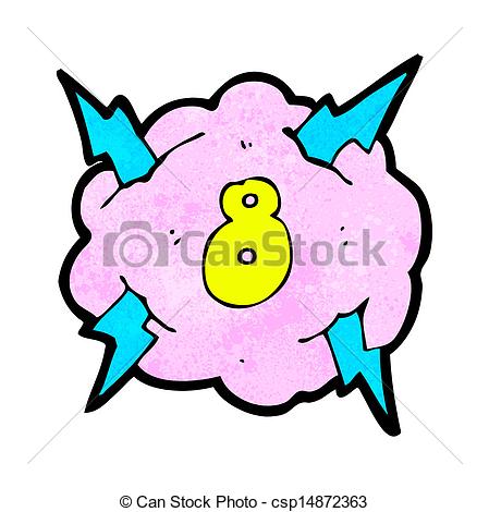 449x470 Cartoon Lightning Storm Cloud Symbol With Number Eight Clip Art
