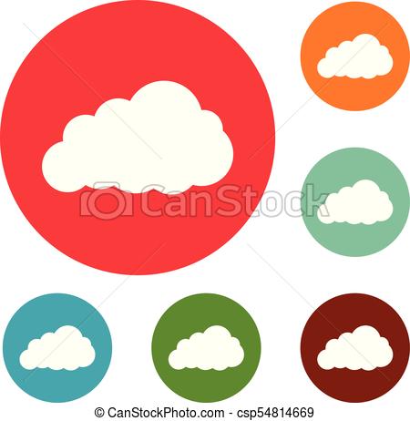 450x462 Storm Cloud Icons Circle Set Vector Isolated On White Clip Art