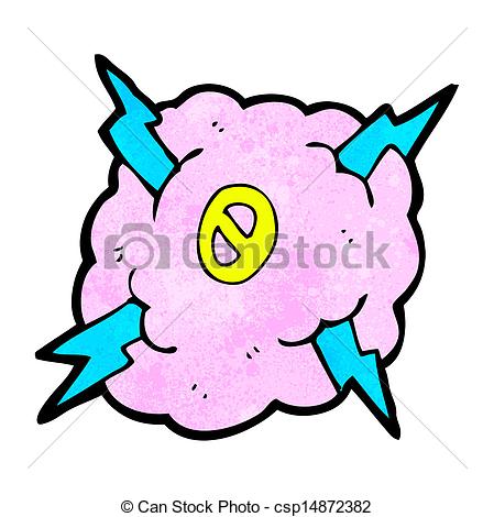449x470 Cartoon Lightning Storm Cloud Symbol With Number Zero Vector