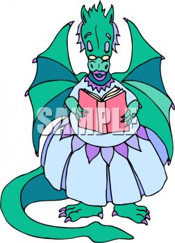 252x350 Mother Dragon Reading A Storybook