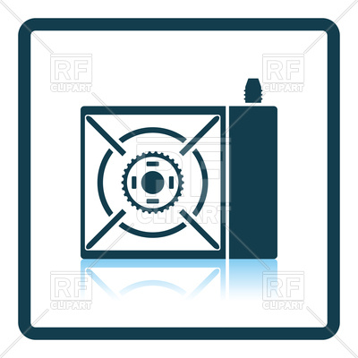 400x400 Shadow Reflection Design Of Camping Gas Burner Stove Icon Royalty