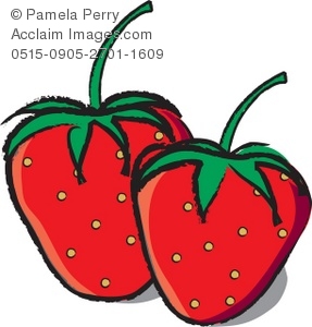 287x300 Clip Art Illustration Of Strawberries