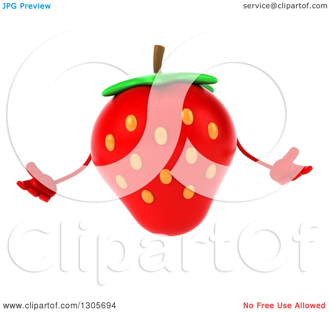 1080x1024 Clipart Of A 3d Strawberry Character Shrugging