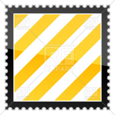 400x400 Postage Stamp Hazard Stripes Glossy Two Royalty Free Vector Clip