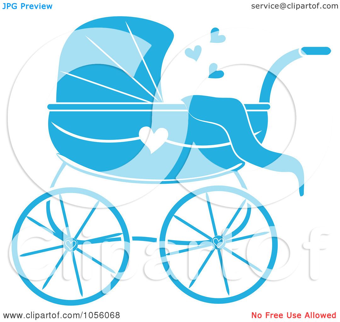 1080x1024 Royalty Free Vector Clip Art Illustration Of A Blue Baby Carriage