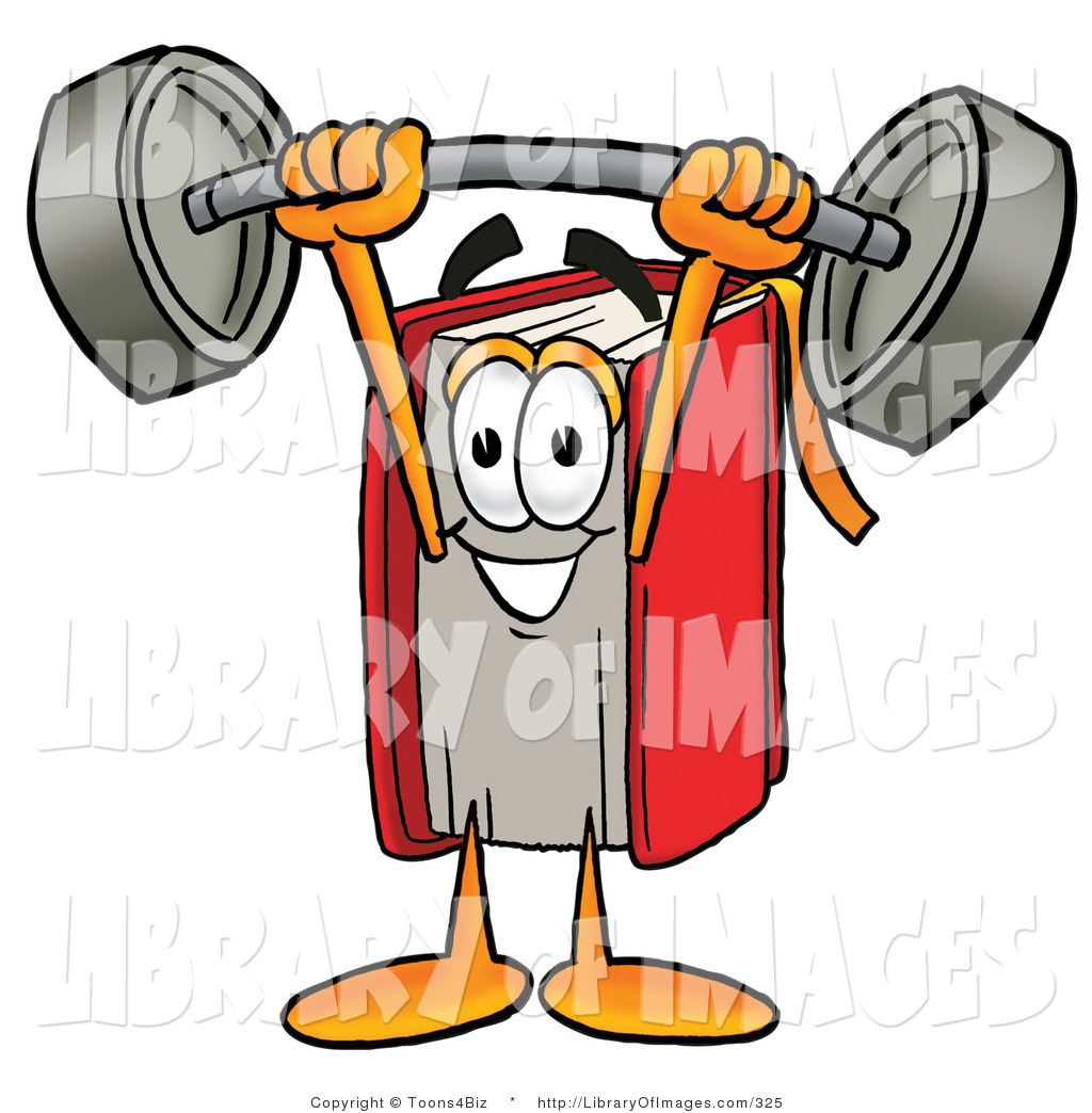 1024x1044 Cliprt Of Strong Red Book Mascot Cartoon Character Holding