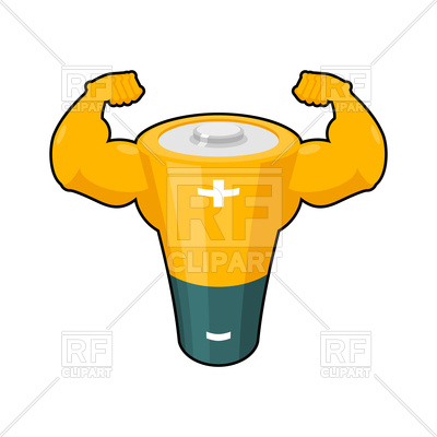 400x400 Strong Battery Royalty Free Vector Clip Art Image