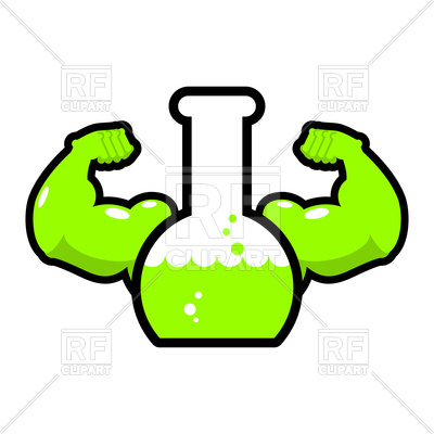 400x400 Strong Green Chemical Flask Royalty Free Vector Clip Art Image