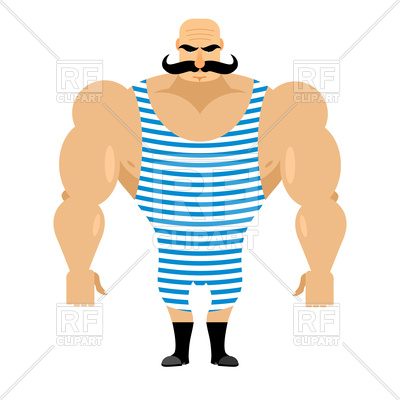 400x400 Retro Strongman Sportsman. Ancient Bodybuilder With Mustache