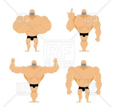 400x373 Set Of Cartoon Strong Men Royalty Free Vector Clip Art Image