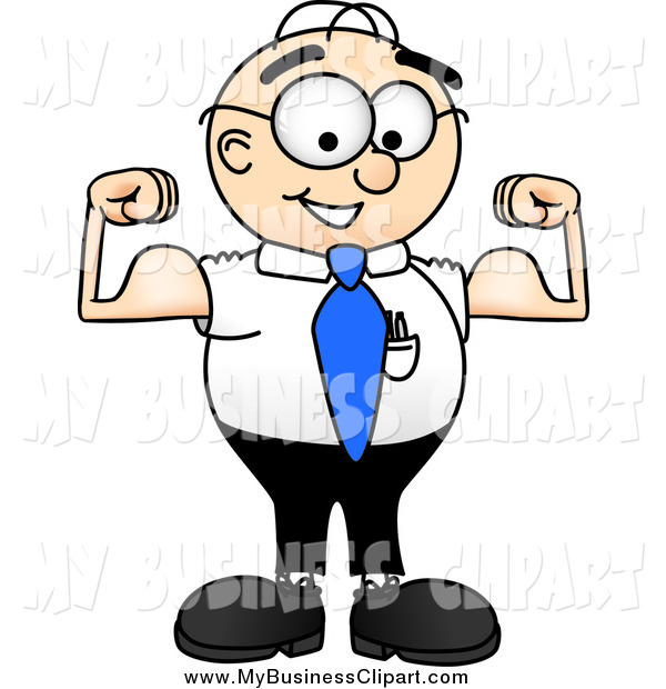 600x620 Vector Clip Art Of A Strong Male Caucasian Nerd Business Man