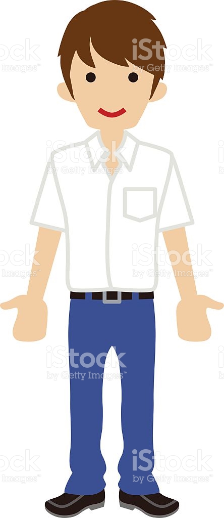 444x1024 High School Student Clipart Male High School Student Shirt Vector
